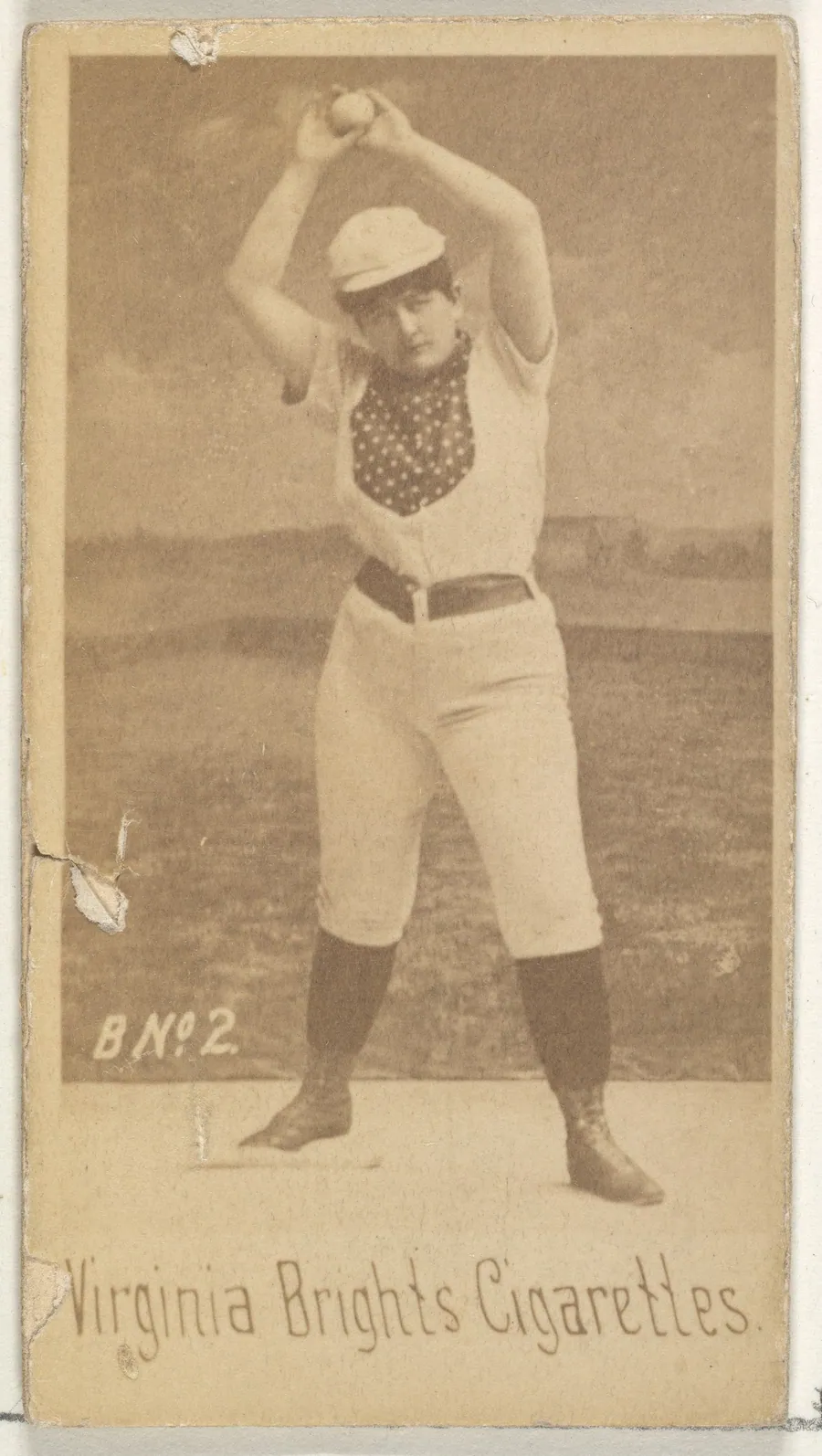 Card 2, from the Girl Baseball Players series (N48, Type 1) for Virginia Brights Cigarettes by Allen & Ginter