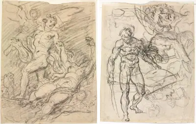 Orpheus and Eurydice (recto); Figure Studies (verso)