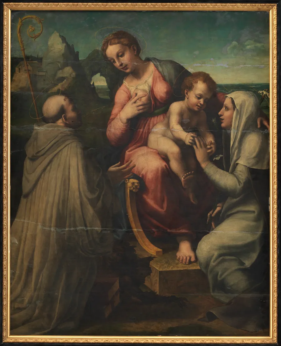 Madonna med Barnet mellem helgener by Francesco Menzocchi