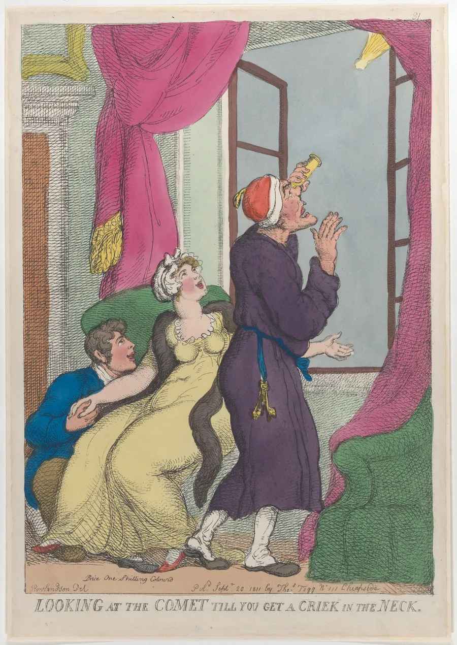 Looking at the Comet till You Get a Crick in the Neck by Thomas Rowlandson