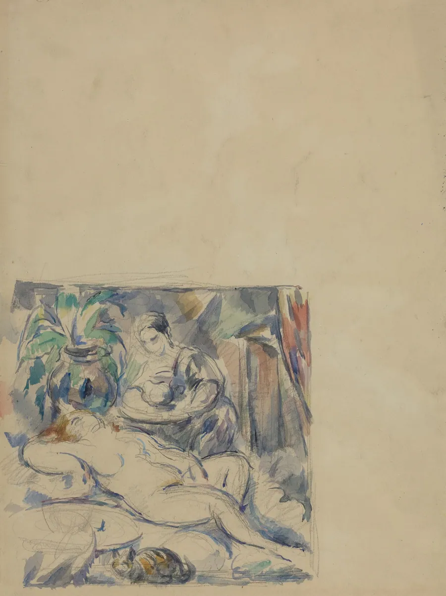 Waking Up [verso] by Paul Cezanne