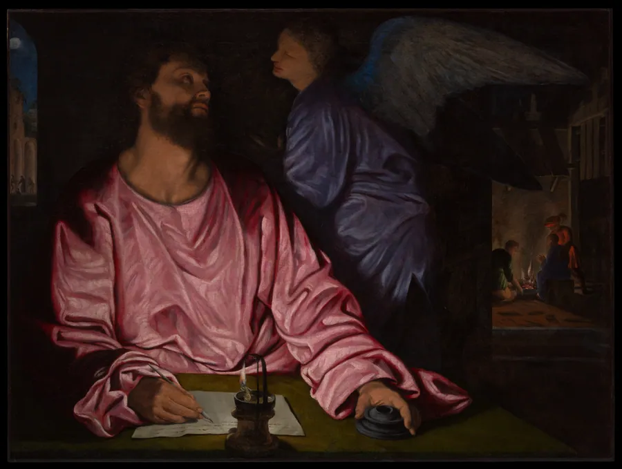 Saint Matthew and the Angel by Giovanni Gerolamo Savoldo
