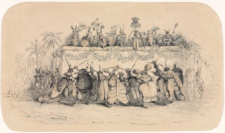 An Insect Ball by Jean-Jacques Grandville