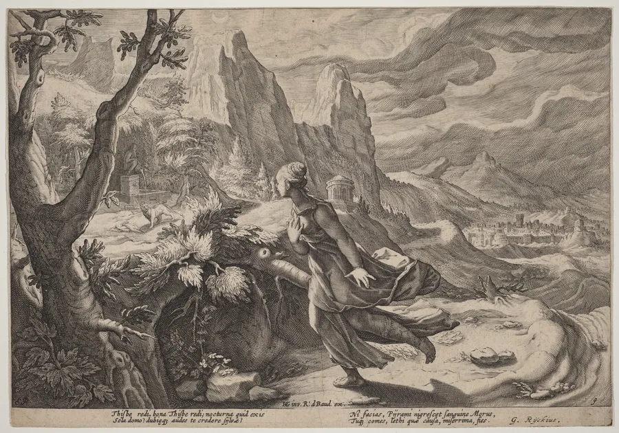 Thisbe Frightened by the Lion by Hendrick Goltzius