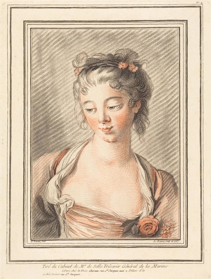 Bust of a Young Woman Looking Down by Louis-Marin Bonnet
