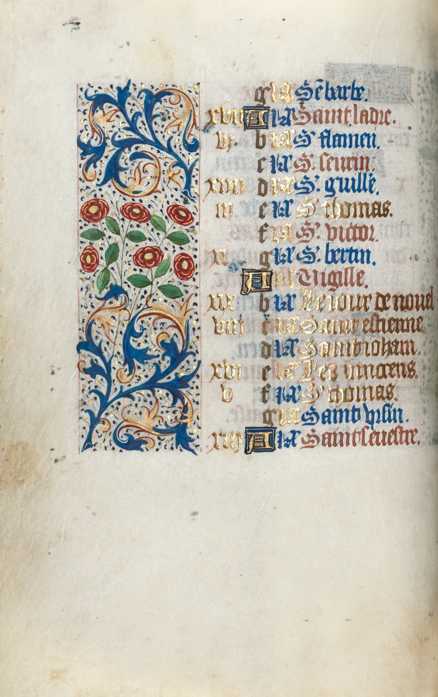 Book of Hours (Use of Rouen): fol. 12v by Master of the Geneva Latini