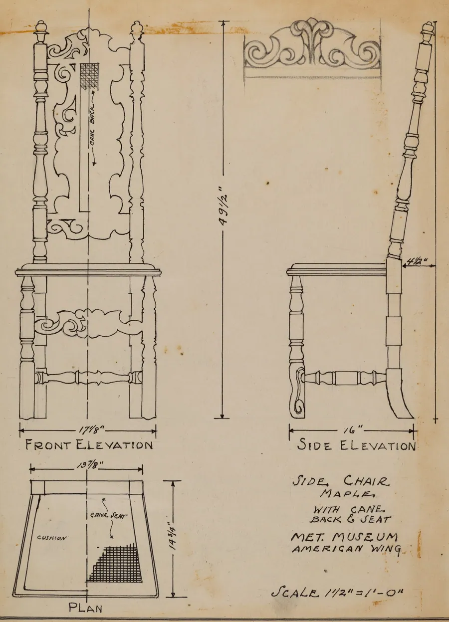 Side Chair, with Cane Back and Seat by Nicholas Gorid
