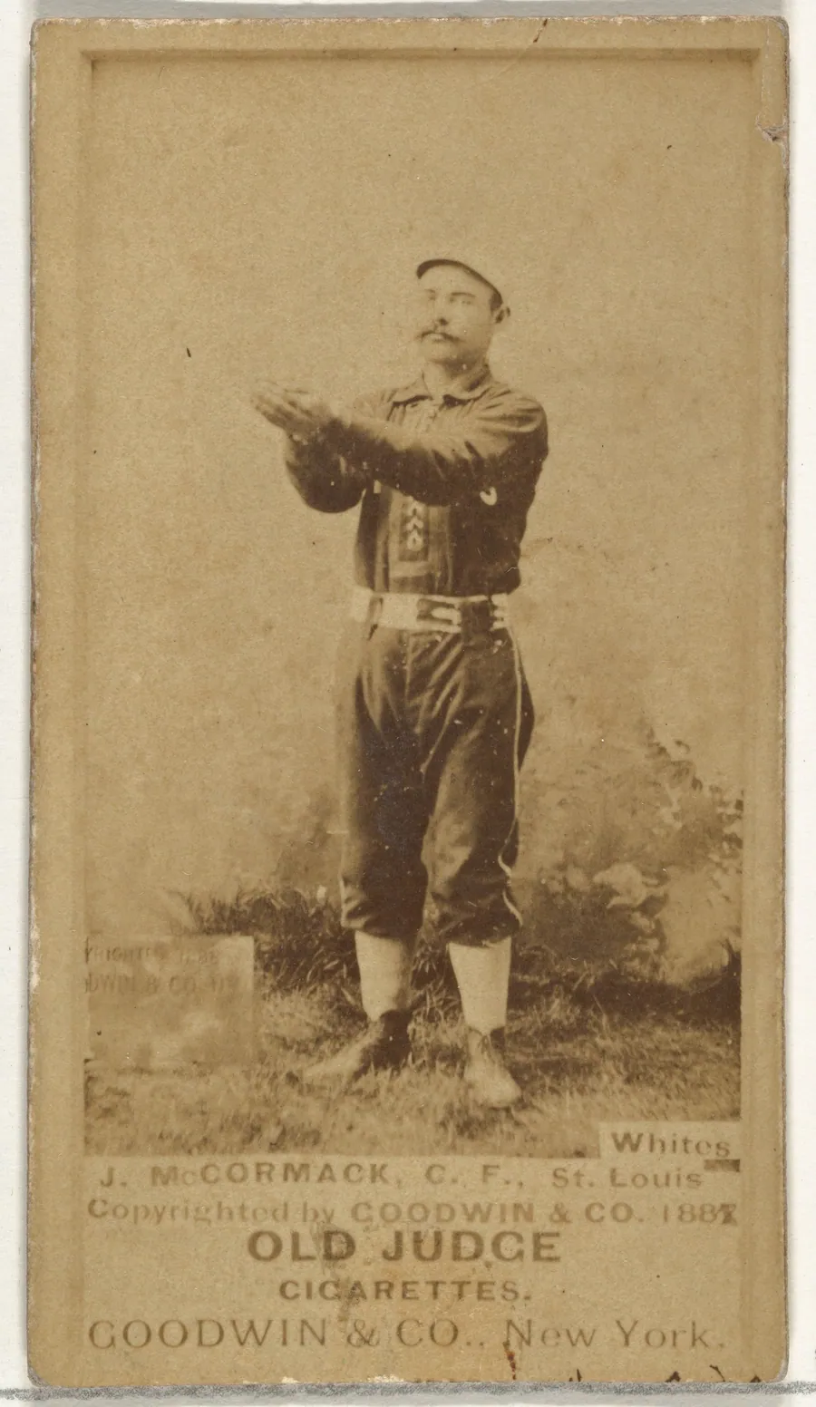 McCormack, Center Field, St. Louis Whites, from the Old Judge series (N172) for Old Judge Cigarettes by Goodwin & Company