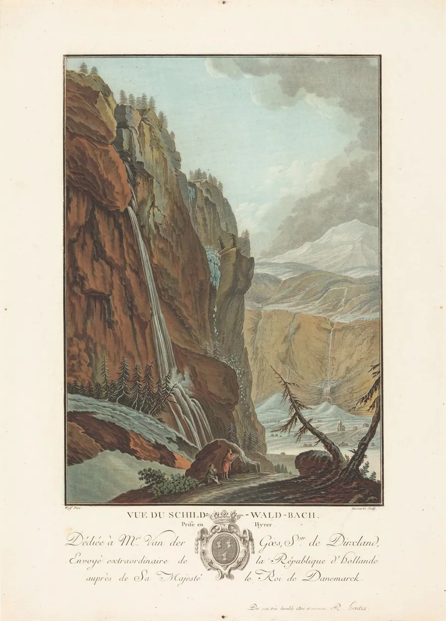 Vue du Schild-Wald-Bach prise en Hyver by Charles-Melchior Descourtis
