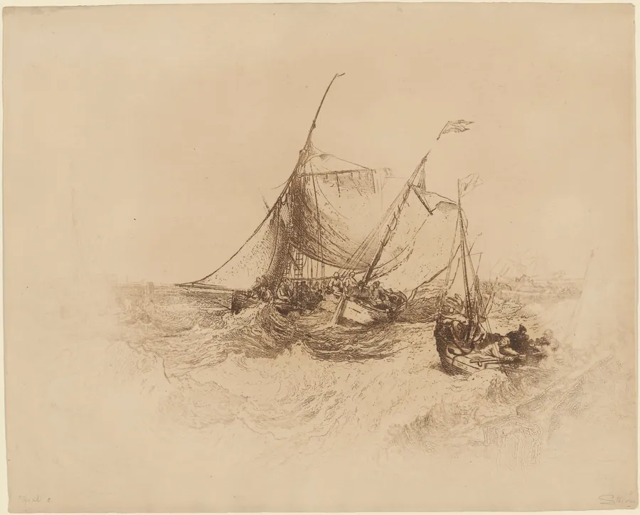 Calais Pier by Francis Seymour Haden