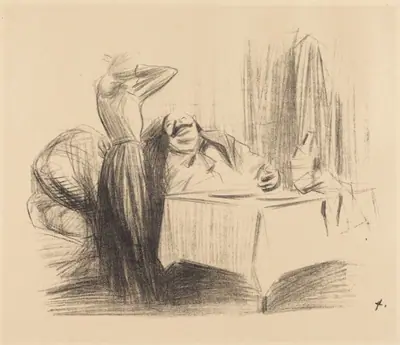 Scène de cabinet particulier (planche en largeur) (Scene in a Private Room) (horizontal plate)