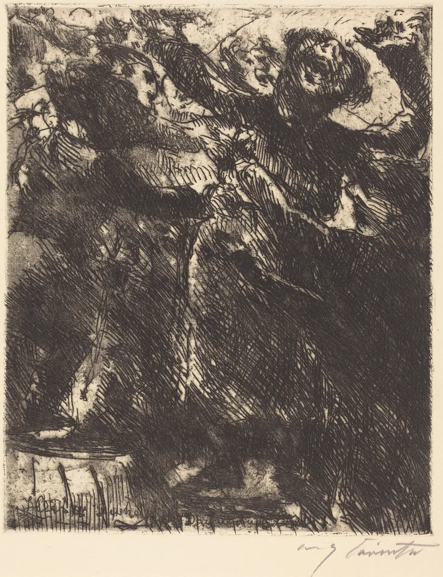 Kapuzinerpredigt—"Hetzt sich lieber herum mit der Dirn'" (The Capuchin's Sermon—"He Prefers to Run Around with a Girl") by Lovis Corinth