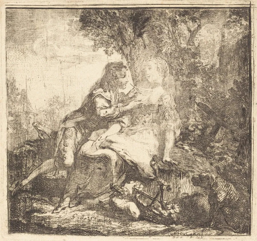 The Two Lovers (Les Deux amants) by Gabriel de Saint-Aubin