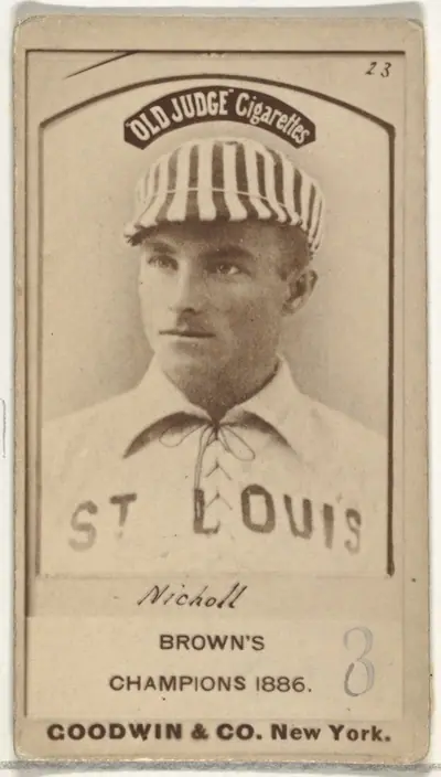 Hugh Nicol, St. Louis Browns, from the Old Judge series (N172) for Old Judge Cigarettes