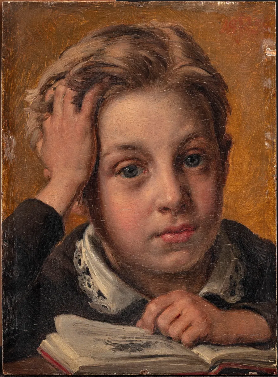 Kunstnerens søn, Holger, i hans tiende år by Jørgen Roed