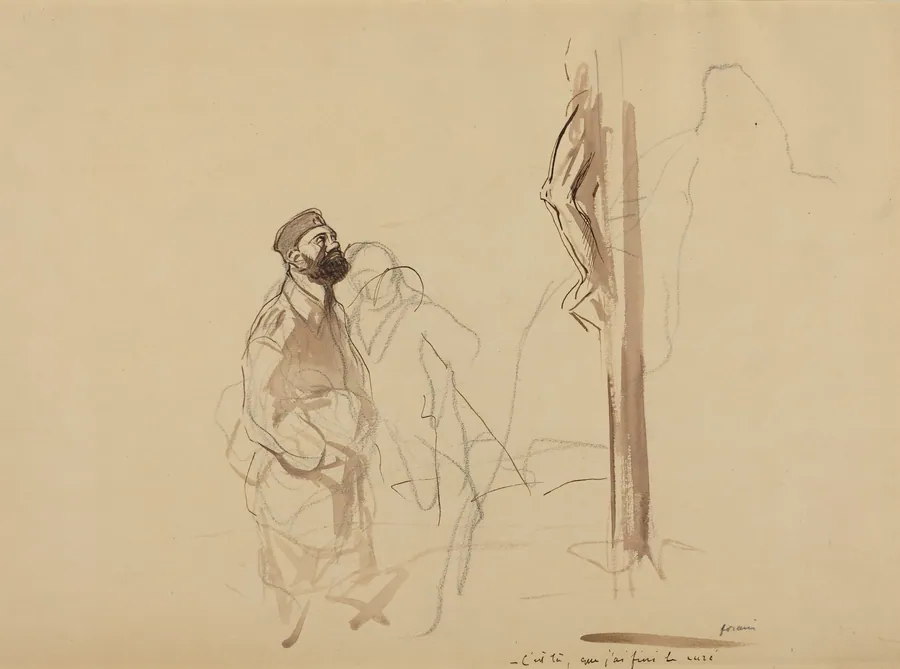 C'est la, que j'ai fini le cure by Jean-Louis Forain