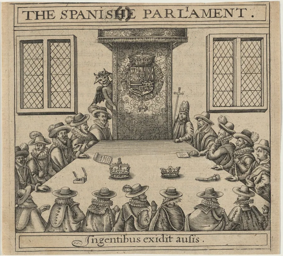 The Spanish Parliament from Vox Populi Eoricum, by Thomas Scott by Crispijn van de Passe I