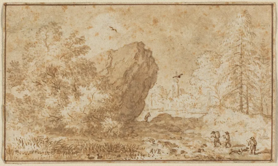 Landscape with Large Rock by Allart van Everdingen