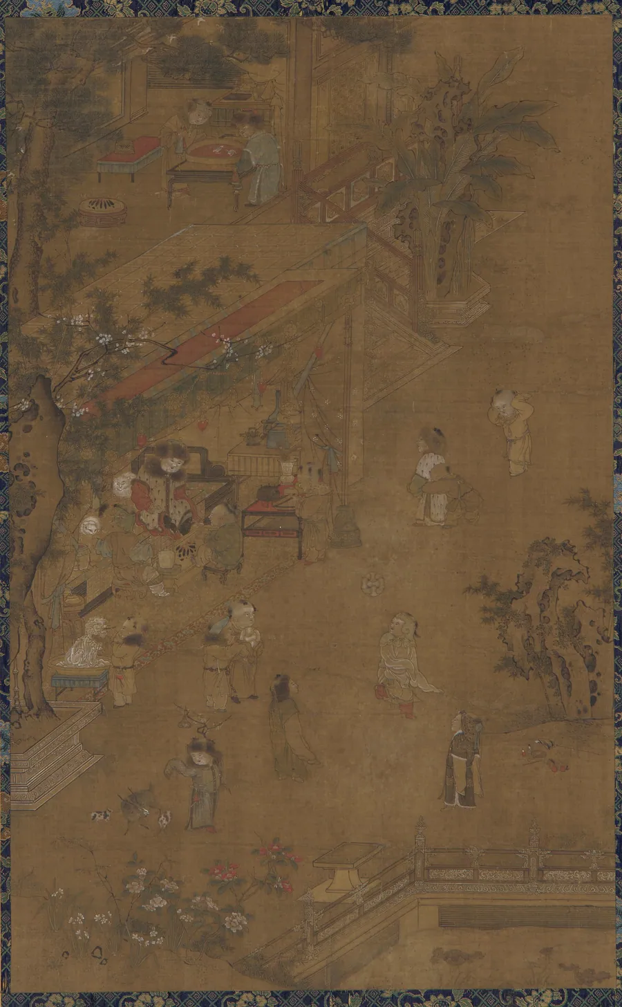 Children at play at the New Year 明嬰戯圖軸 by Traditionally attributed to Zhang Xuan (active early-mid-8th century)