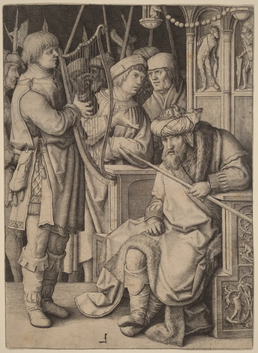 David Playing the Harp before Saul by Lucas van Leyden