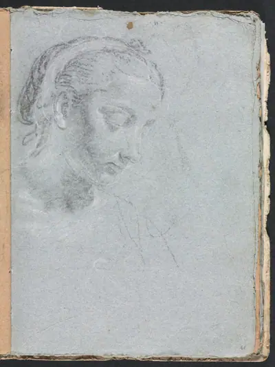 Verona Sketchbook: Head and shoulders of a woman (page 61)