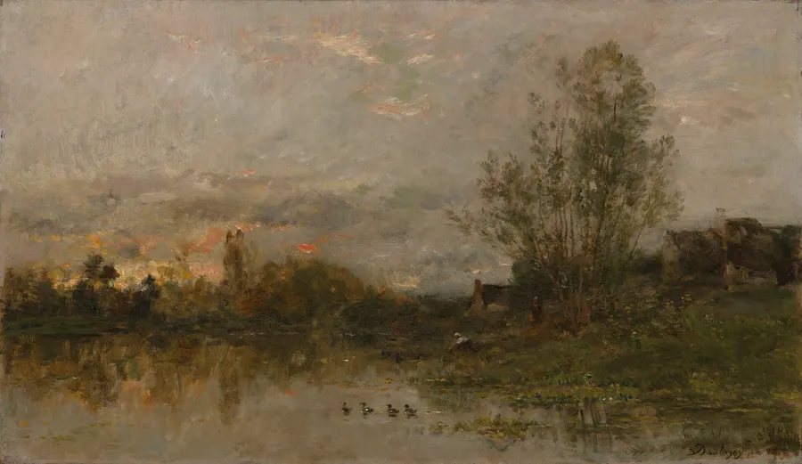 Sunset on the River by Charles-François Daubigny