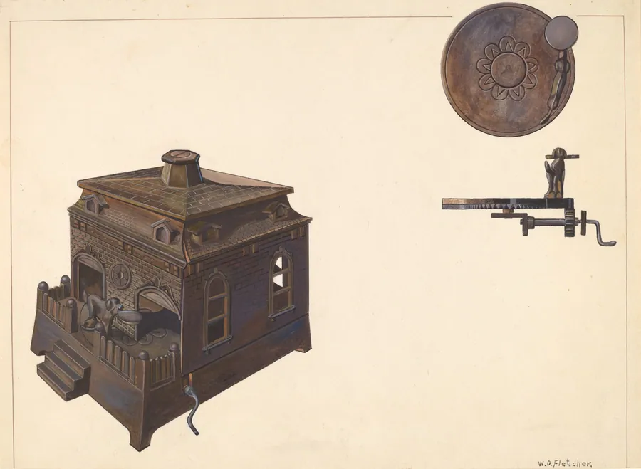Toy Bank: Building and Revolving Dog by William O. Fletcher