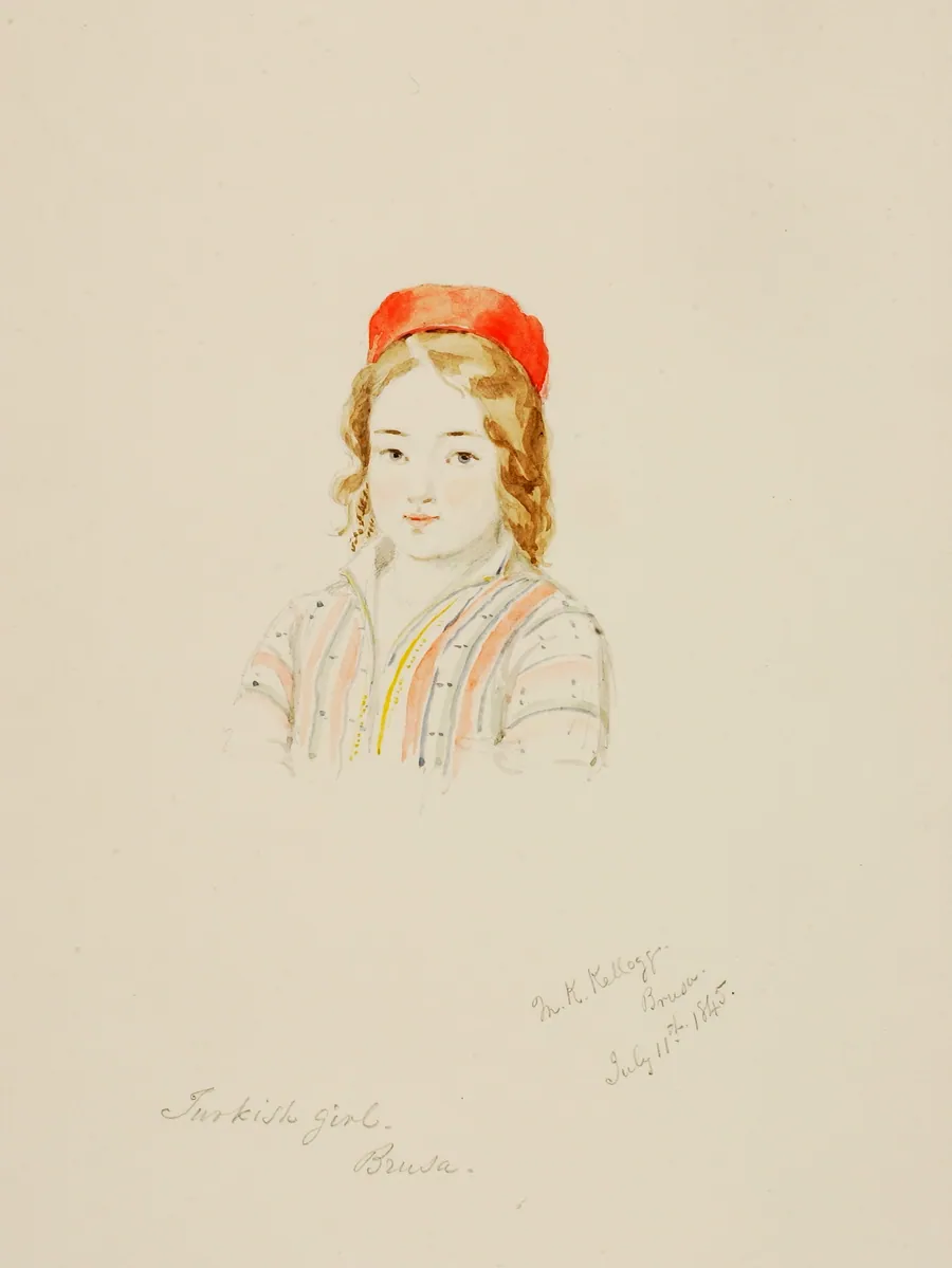 Turkish Girl, Brusa by Miner Kilbourne Kellogg, born Manlius Square, NY 1814-died Toledo, OH 1889