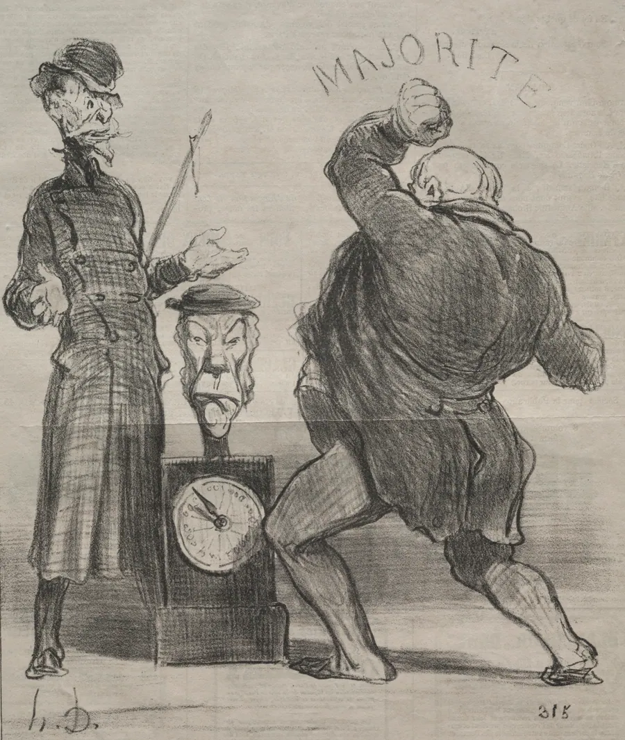Testing His Strength by Honoré Daumier