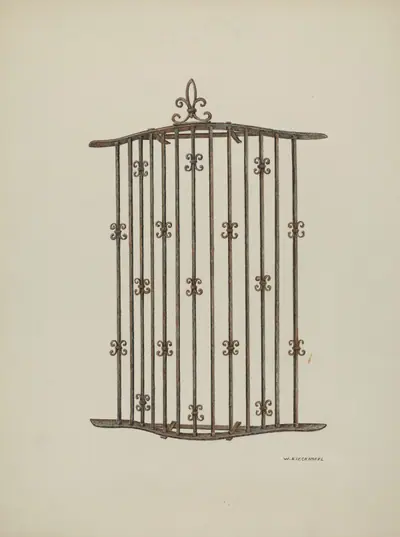 Iron Grille at Window: Restoration Drawing