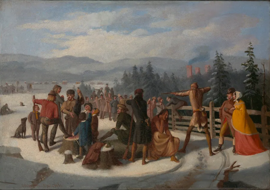 Scenes from the Pioneers by Cooper, Deerslayer at the Shooting Match by William Walcutt, born Columbus, OH 1819-died New York City 1882