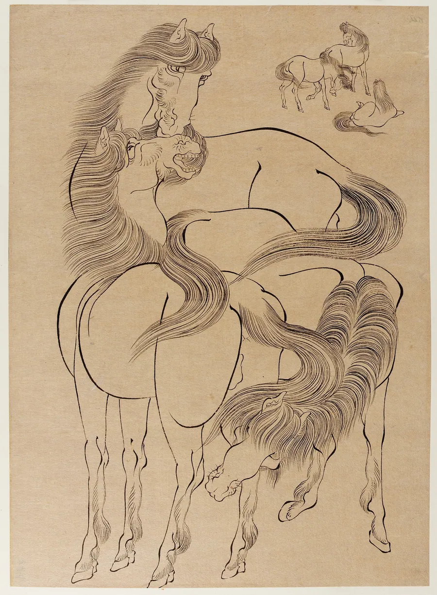 Horses by Katsushika Hokusai 葛飾北斎 (1760-1849)