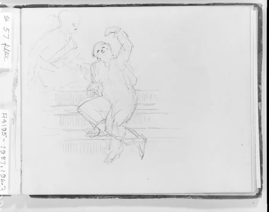 Man on Stairs (from Sketchbook) by Francis William Edmonds