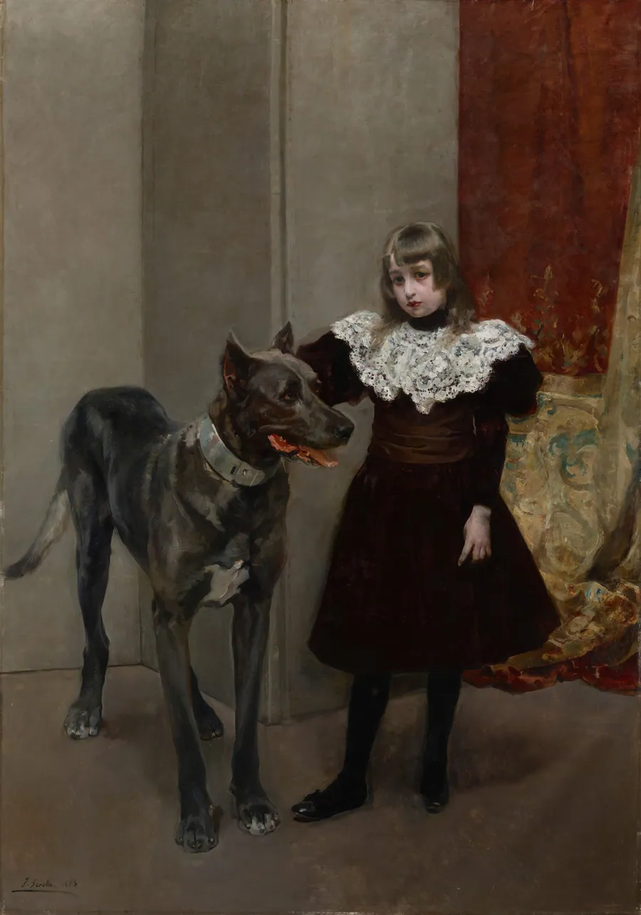 Isabelita and Thor by Joaquín Sorolla y Bastida