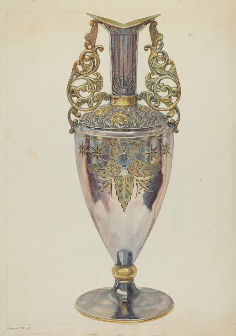 Silver Vase of "Blue" Silver by Frank M. Keane