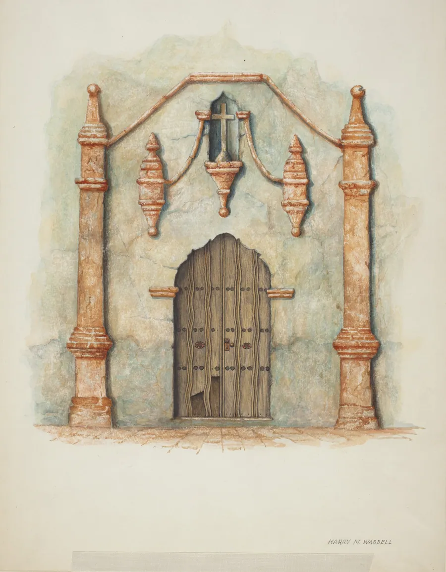 Mission Church Doorway by Harry Mann Waddell