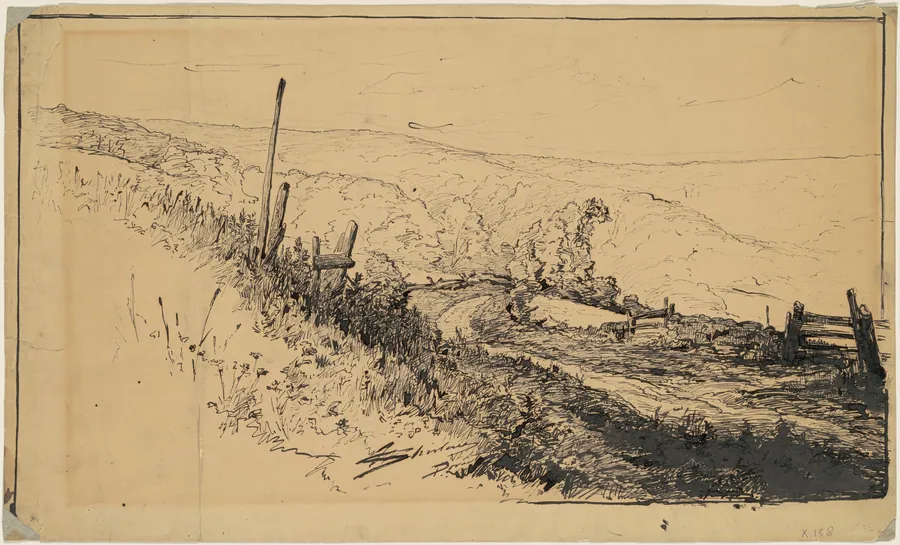 A Road in the Hills Near Dordrecht by Walter Shirlaw