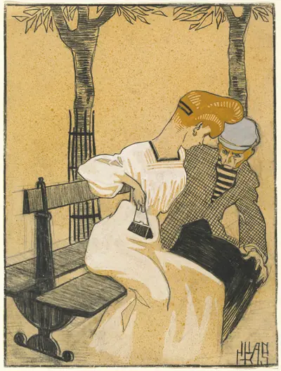 Man and Woman on Bench