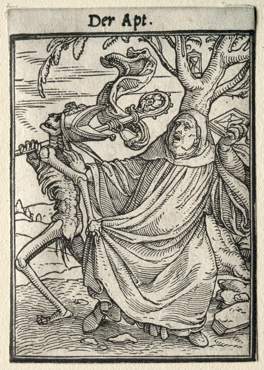 Dance of Death:  The Abbot by Hans Holbein the Younger