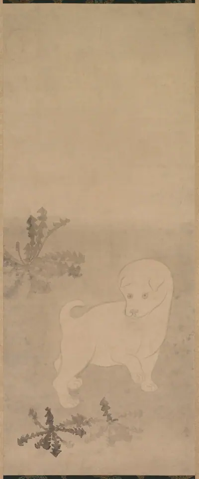 Puppy with Dandelions