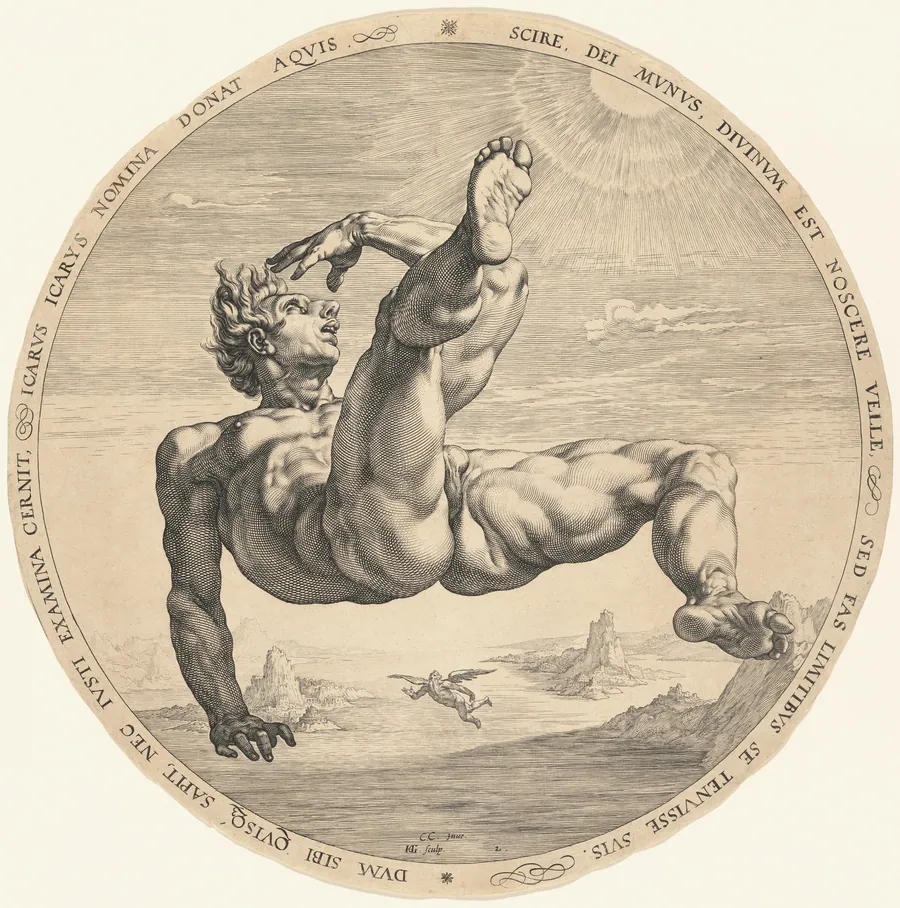 Icarus by Hendrick Goltzius