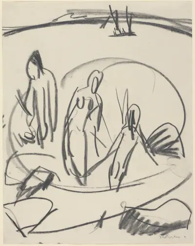 Three Bathers in the Sea