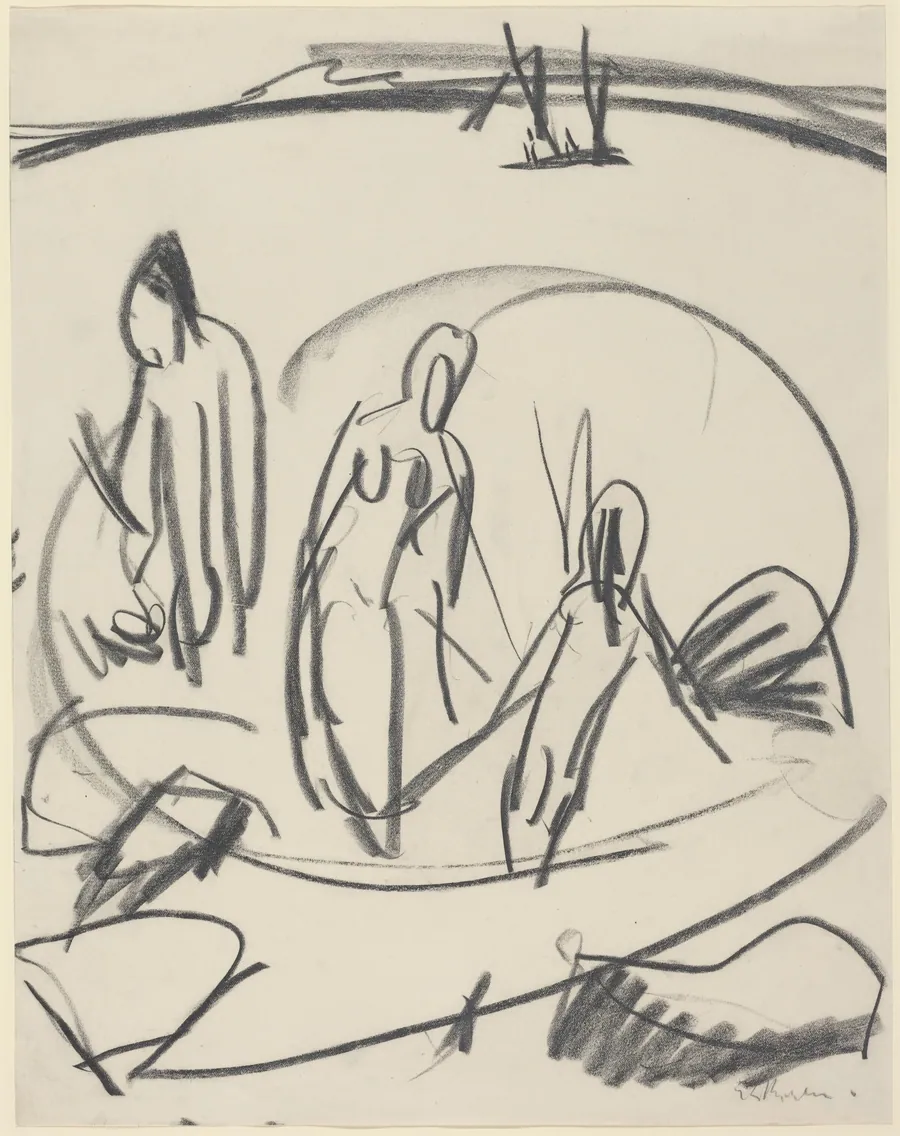 Three Bathers in the Sea by Ernst Ludwig Kirchner