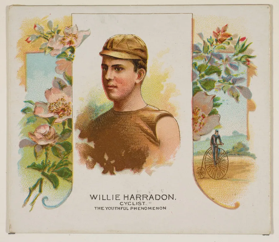 Willie Harradon, Cyclist, The Youthful Phenomenon, from World's Champions, Second Series (N43) for Allen & Ginter Cigarettes by Allen & Ginter