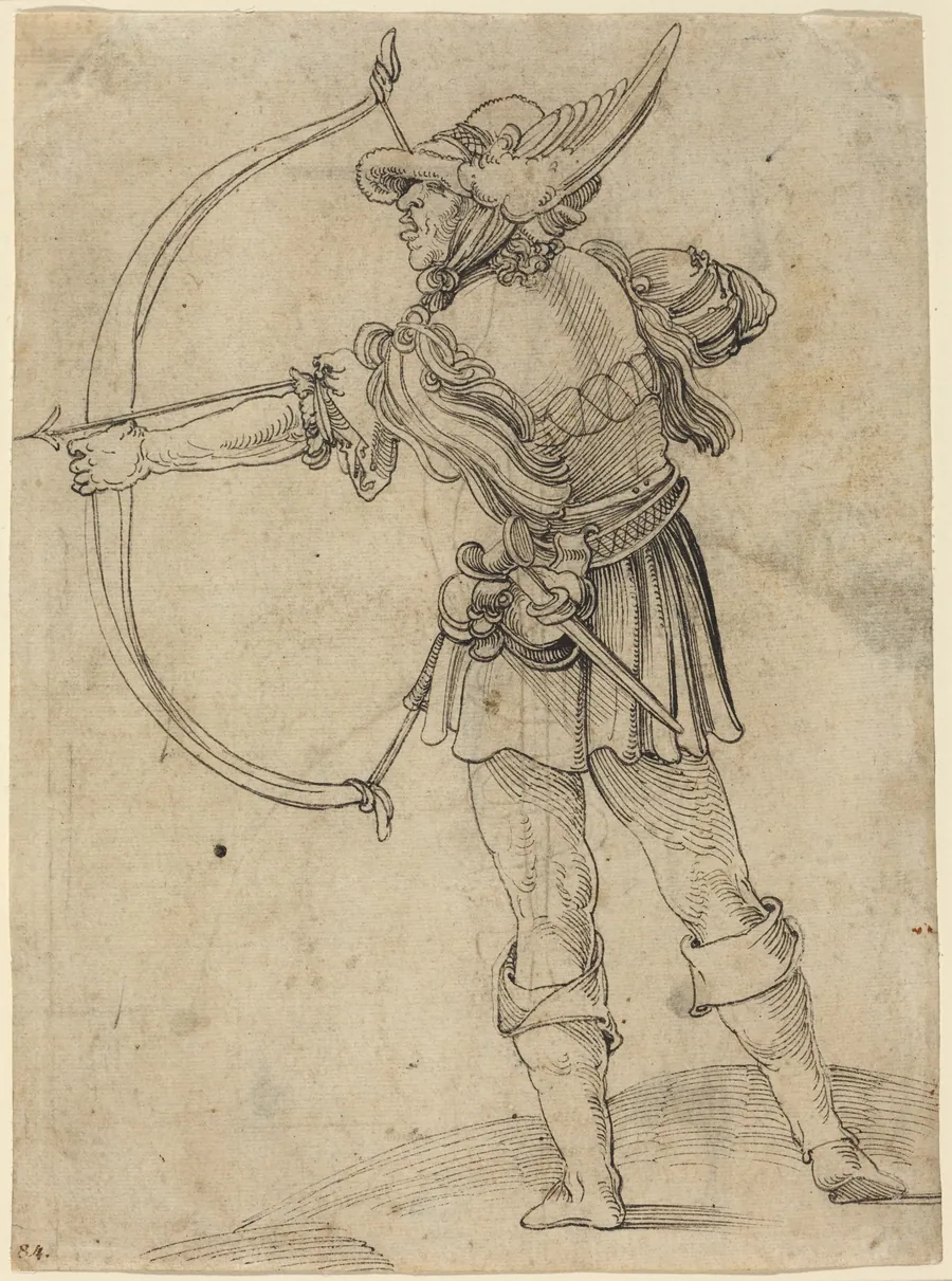 Archer Drawing His Bow by Hans Leonard Schäufelein