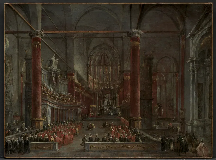 Pontifical Ceremony in SS. Giovanni e Paolo, Venice, 1782 by Francesco Guardi