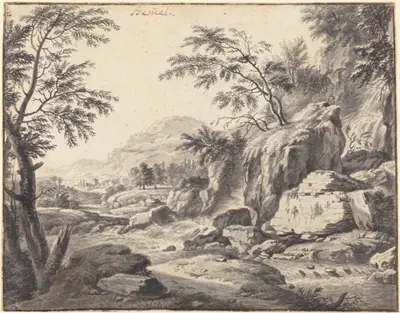 Classical Landscape with a Waterfall