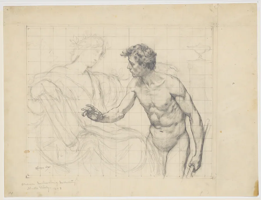 Science Instructing Industry: Nude Study by Kenyon Cox