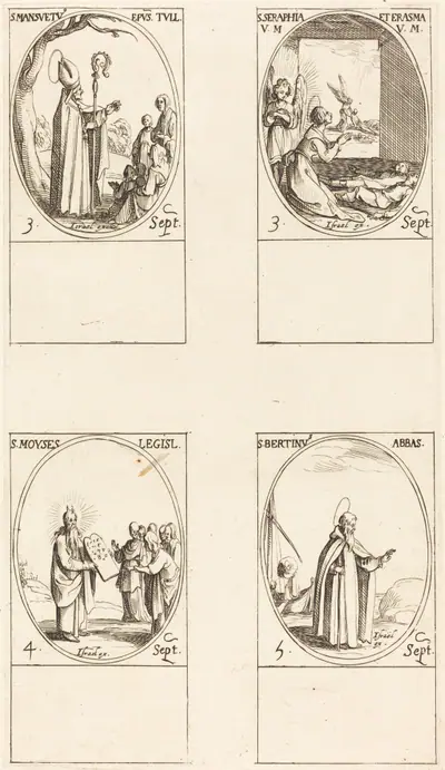 St. Mansuetus; Sts. Serapia and Erasma; Moses; St. Bertin, Abbot