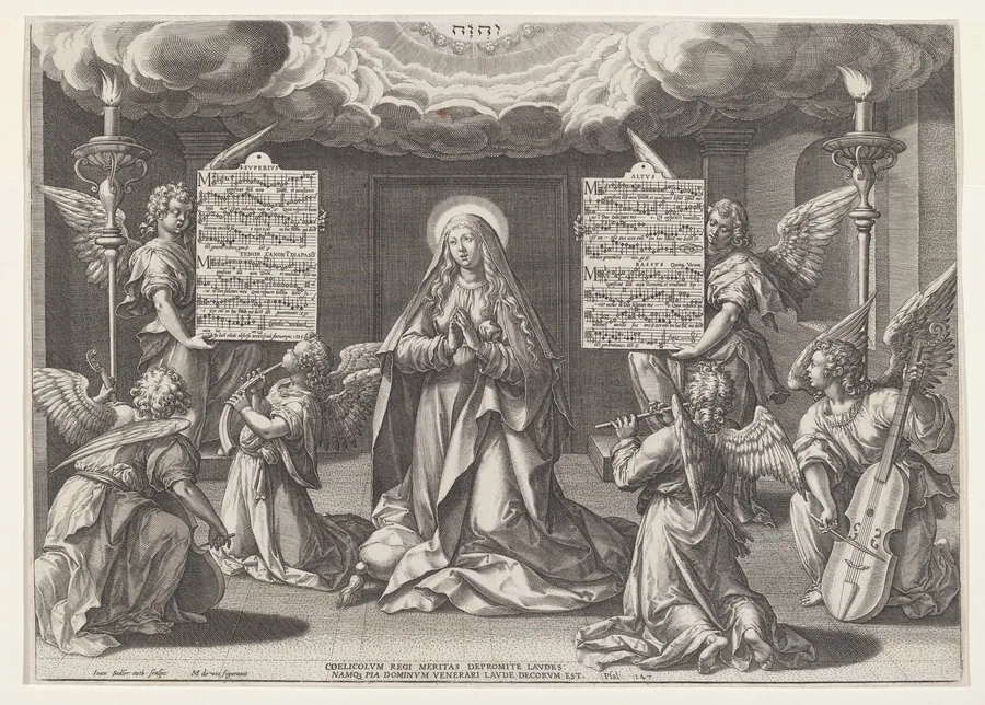 Magnificat: The Virgin Surrounded by Music-Making Angels by Jan Sadeler I